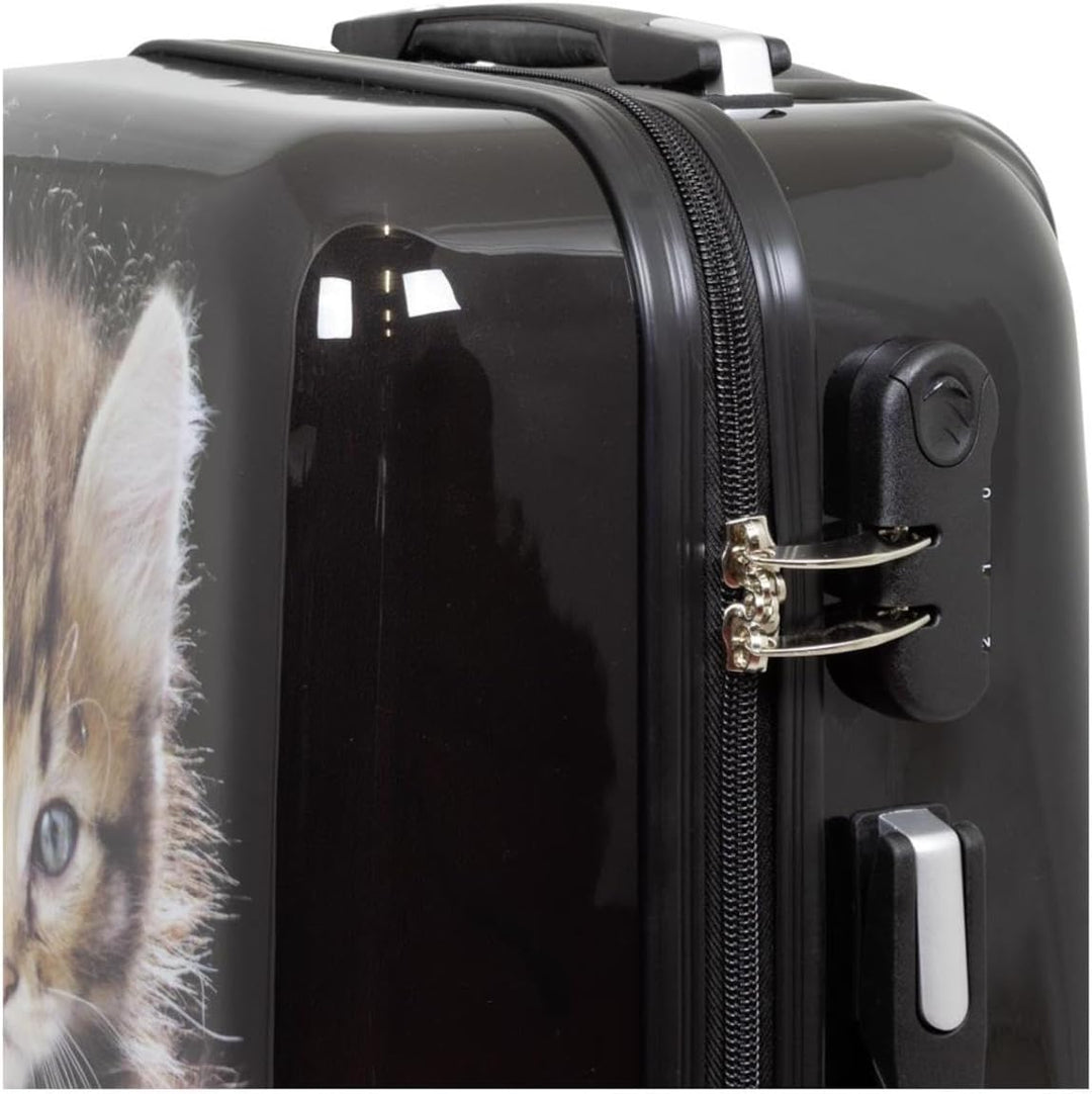 Hartschalen Koffer Trolley mit hochwertigem Motiv Print Kätzchen Handgepäck, Grösse M Kätzchen M, Kä