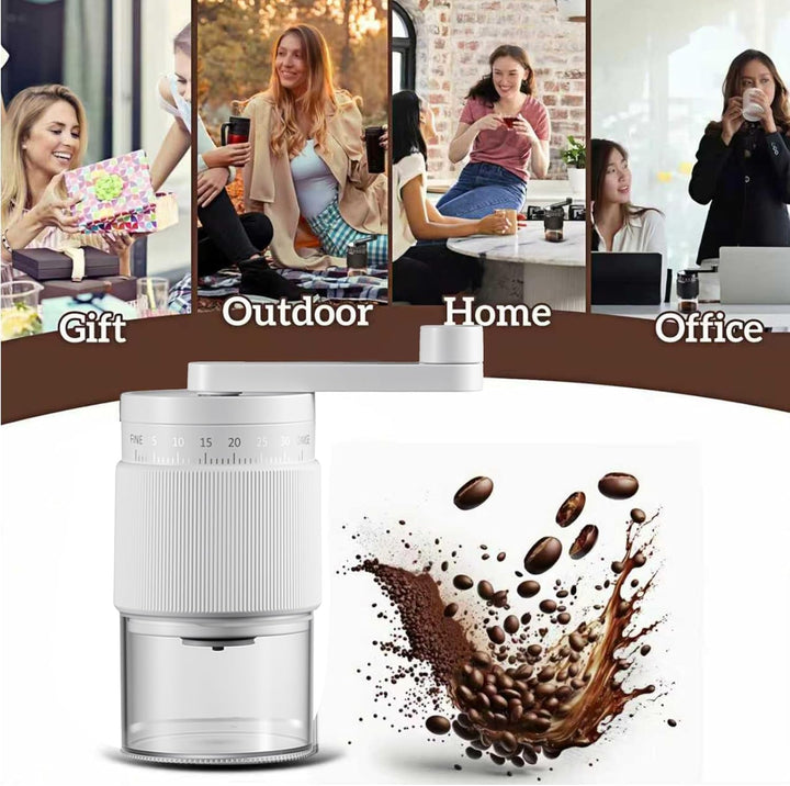 Mini Kaffeemühle Manuell, 35 Externe Einstellbare Mahlgrade, Handkaffeemühle mit Verschleissfester K