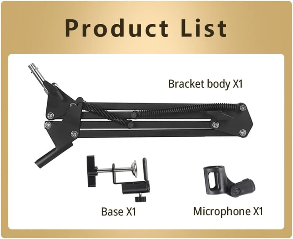 Micfuns Verstellbarer Mikrofonständer Professioneller Mikrofonhalter mit Spinne und Adapter für Stud