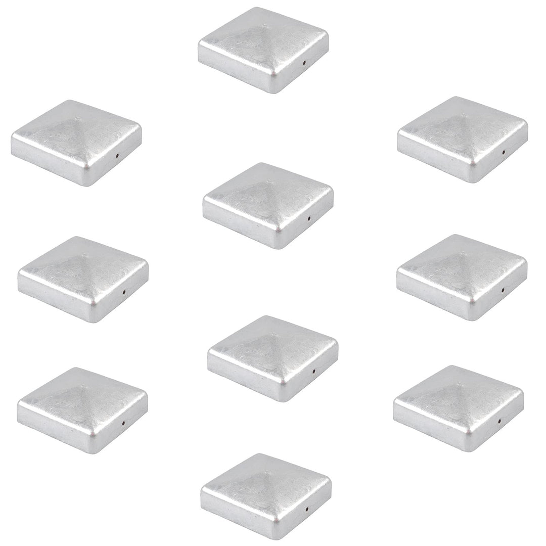 Baumarktplus 10x Pfostenkappe verzinkt Abdeckkappe für Pfosten Pyramide 101 mm 10x10cm
