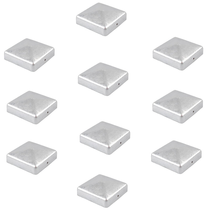 Baumarktplus 10x Pfostenkappe verzinkt Abdeckkappe für Pfosten Pyramide 101 mm 10x10cm