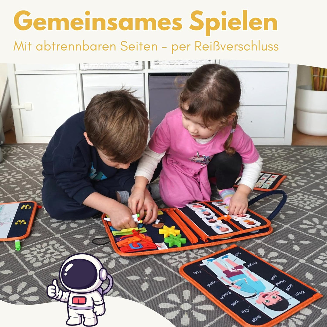 Lion's Collection Busy Board Deutsch - 10 Seiten Lernspass - Vielseitiges Activity Buch ab 3 Jahre -