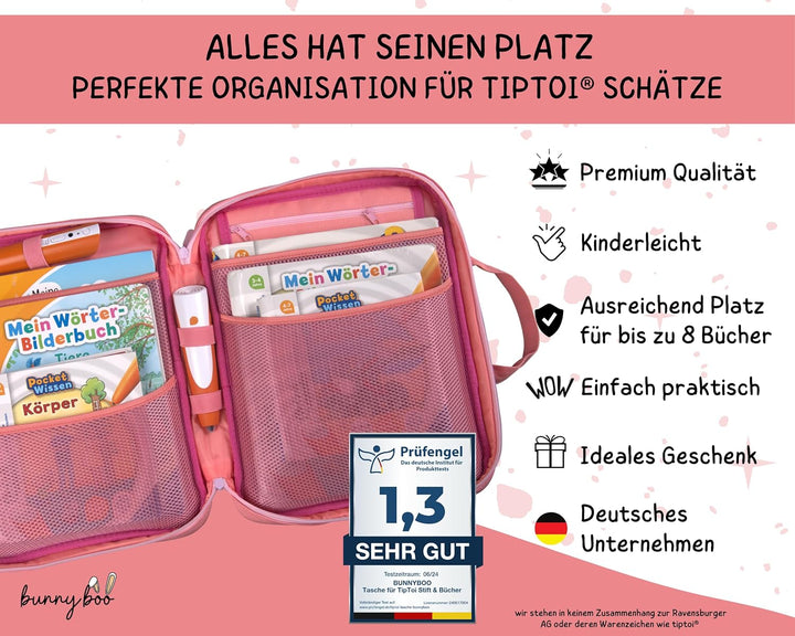 bunnyboo Tasche für TipToi - Platz für bis zu 8 Bücher - TipToi Starterset mit Einsatz für Tiptoi St