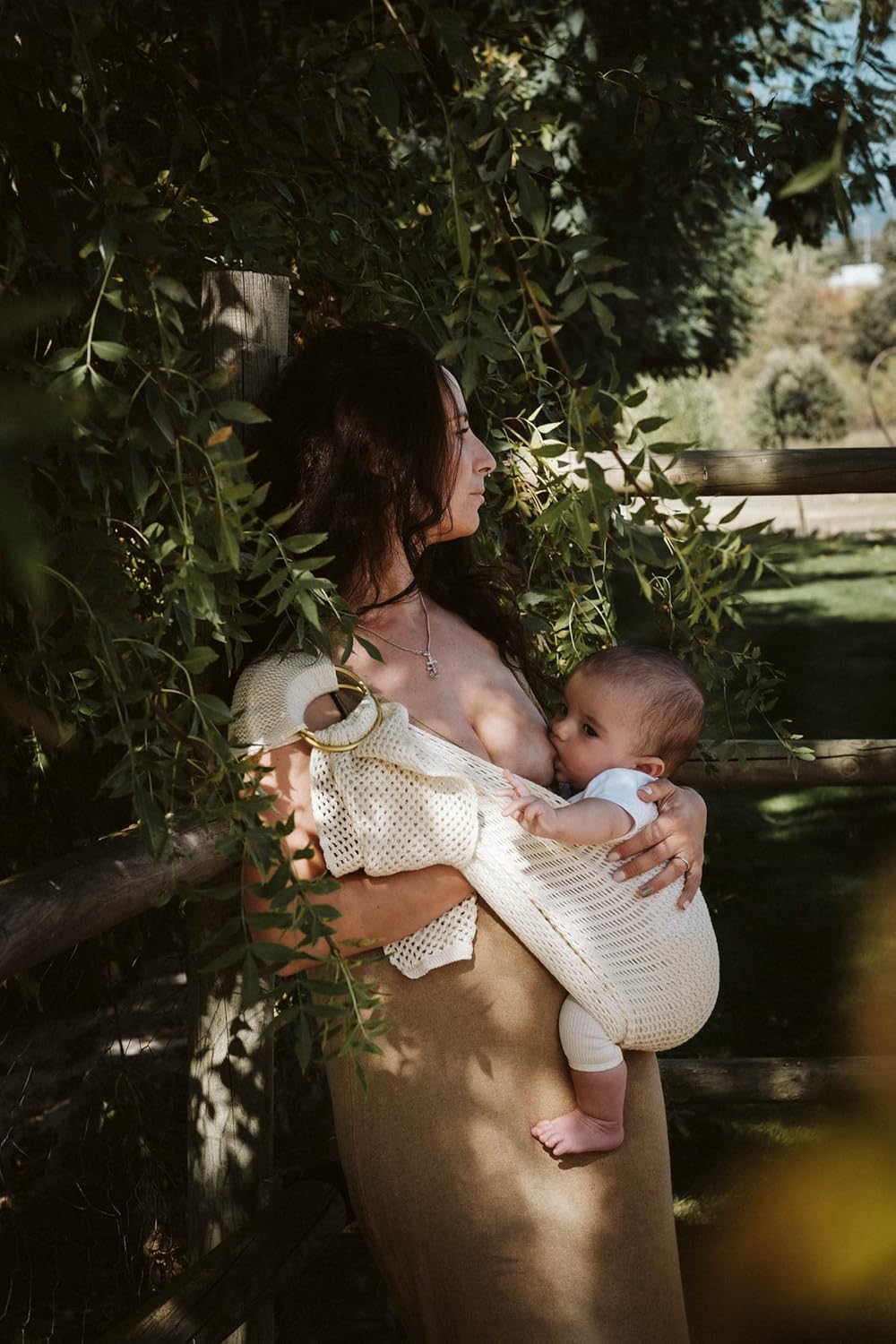 Amarsupiel |Ergonomisches Babytragetuch mit Ringen und Netz | Ring Sling Babytrage |Made in Spain |Z