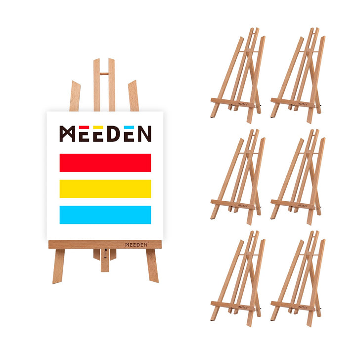 MEEDEN 6 Stück Tischstaffelei Holz, 50 cm Display Staffeleien, Kinder Staffelei Tisch, Bild Ständer