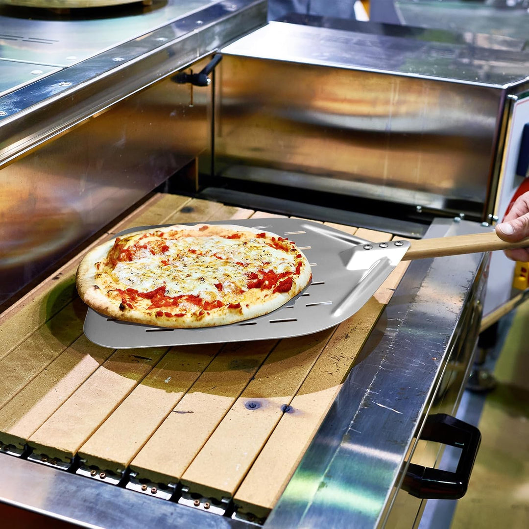 Pizzaschieber Perforiert Pizza Schieber Gross 40 × 30cm Pizzaschaufel 12 Zoll mit 38cm Abnehmbaren H