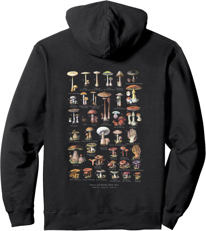 Vintage Pilze deutsche Namen Pilzsammler Pullover Hoodie