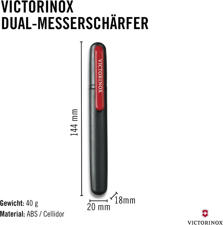 Victorinox Dual-Messerschärfer Outdoor, für Schweizer Taschenmesser, Schleifstein klein, schwarz One