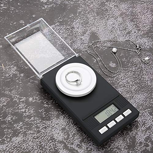Feinwaage 0.001g, Tragbare Juwelierwaage, Digitale Schmuckwaage Taschenwaage mit Kalibriergewichte u