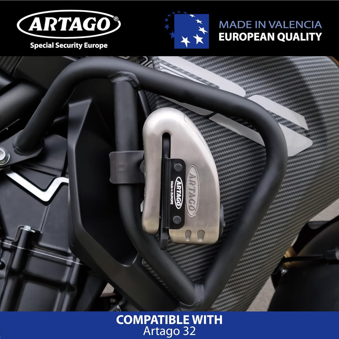 Artago K202 Halterung für Motorrad Diebstahlsicherung Artago 32, Universal zur Befestigung an Rohren