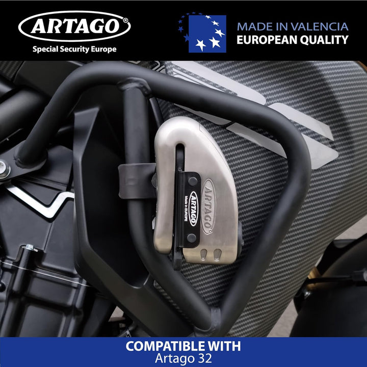 Artago K202 Halterung für Motorrad Diebstahlsicherung Artago 32, Universal zur Befestigung an Rohren