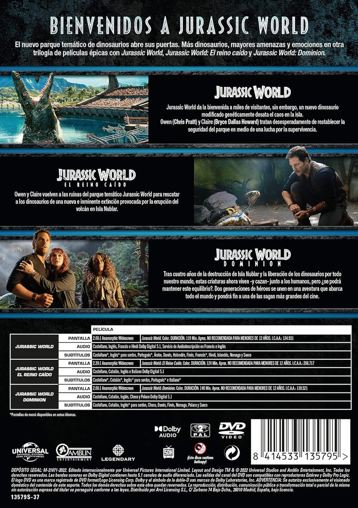 Jurassic World pack 1-3 - DVD