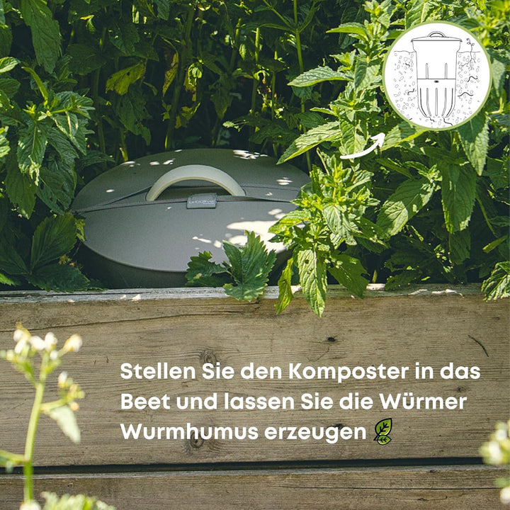 Urbalive Beetkomposter für Wurmkompost 12L - Garten unterirdisch Wurmkomposter zum Eingraben - Desig