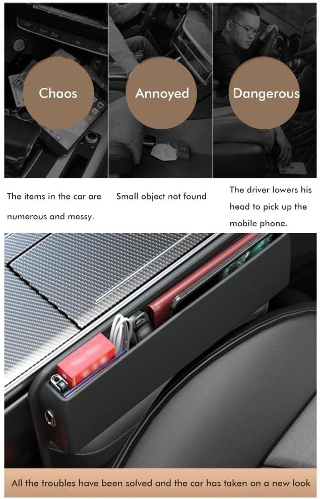 Autositz-Organizer, 20 * 30 Cm PUS Auto Console Side Storage Box