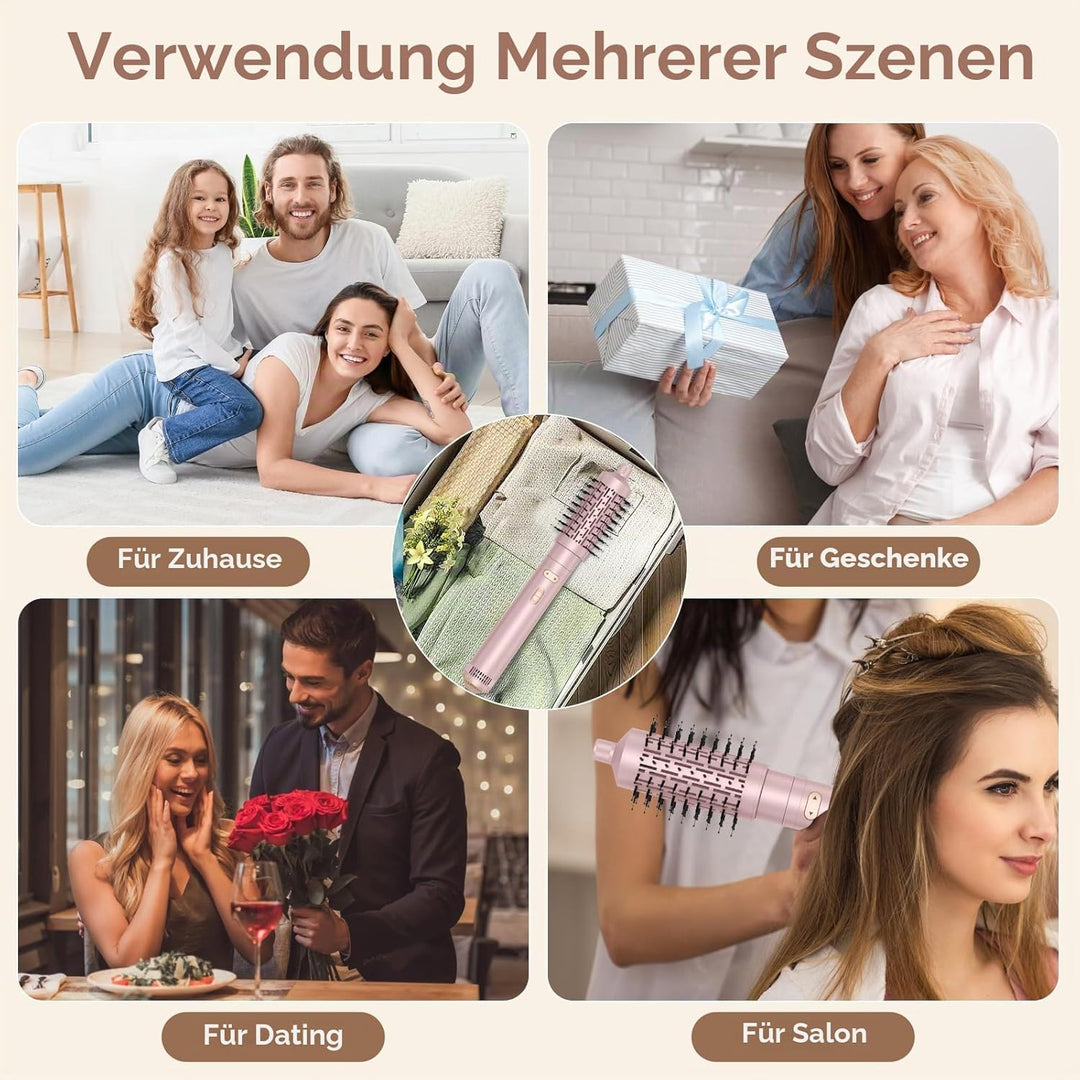 Rotierende Haarbürste, Air Styler 800 W, Ionen-Haartrockner, Heizbürste, 3-in-1, Lockenstab 38/50 mm