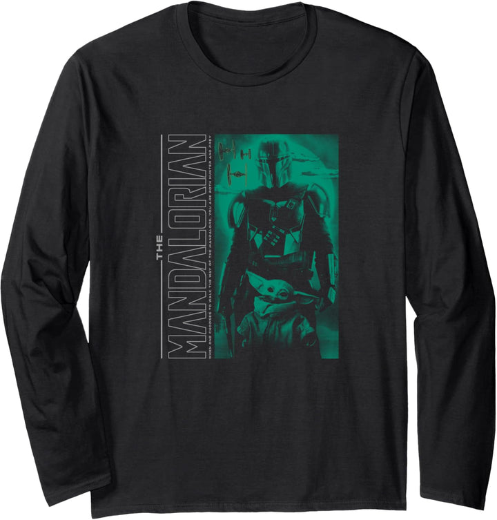 Star Wars The Mandalorian & The Child Dark Poster Langarmshirt