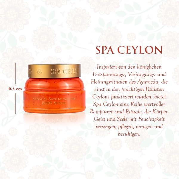 SPA CEYLON SENSUAL SANDALWOOD – Exfolierendes Body Scrub mit Sandelholz &amp; Walnussschalen, pflegt &amp; g