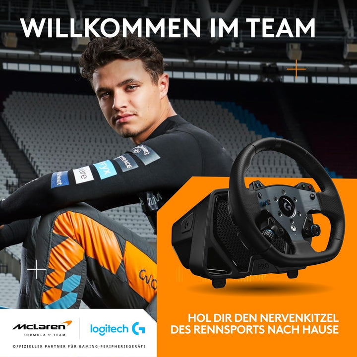 Logitech G PRO Rennlenkrad, Direktantrieb 11 Nm, TRUEFORCE Force Feedback, magnetische Schaltwippen,
