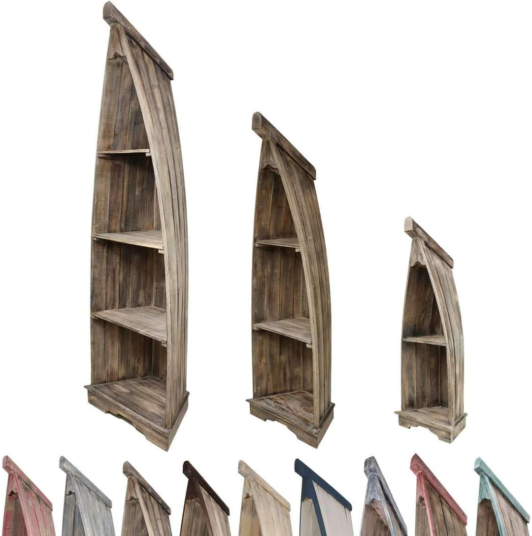 Badregal Bootsregal Boot Regal Bücherregal Bücherschrank Standregal Aufbewahrung 148 cm Albesia Holz