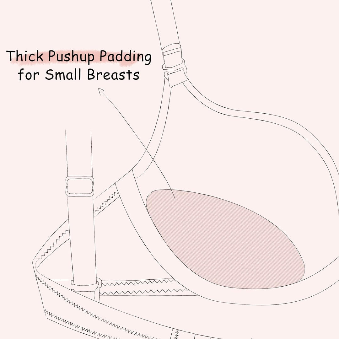 DOBREVA Damen mit Bügel Deep U Push Up Plunge BH Sexy Gepolstert Tshirt 70C Beige, 70C Beige