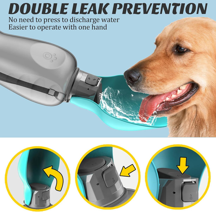 800ML Trinkflasche Hunde für Unterwegs, Hunde Trinkflasche to Go Wasserflasche für Unterwegs für Wan