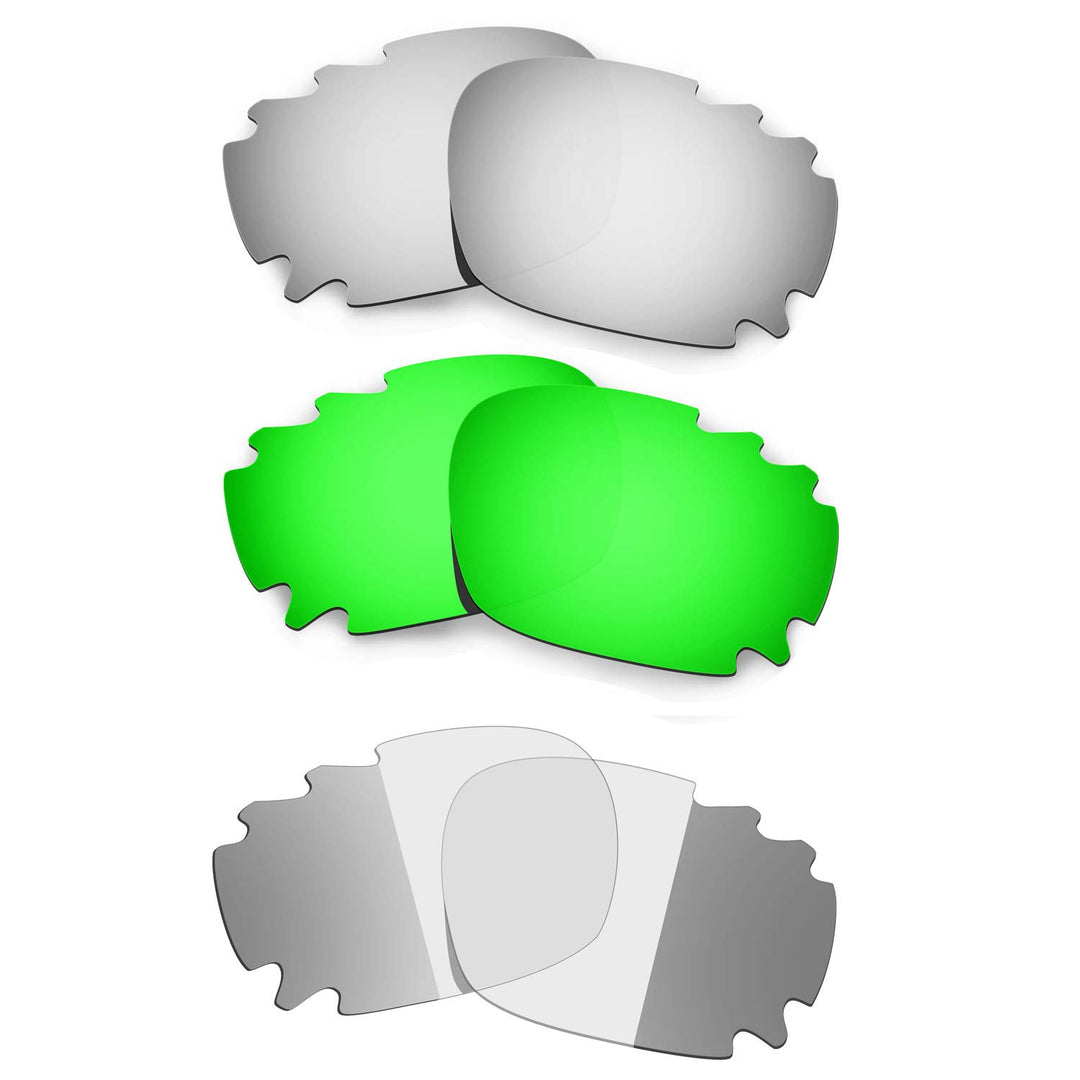 HKUCO Titanium/Emerald Green/Transition/Photochromic Polarized Replacement Lenses For Oakley Racing