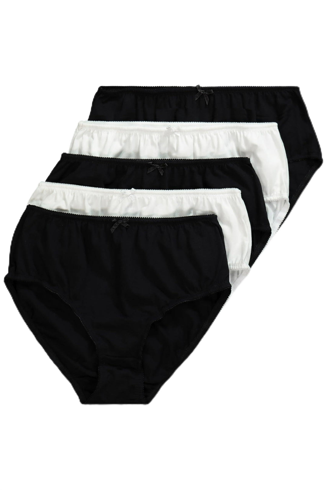 Ulla Popken Damen Taillenslip (5er Pack) 70-72 Schwarz-weiss, 70-72 Schwarz-weiss