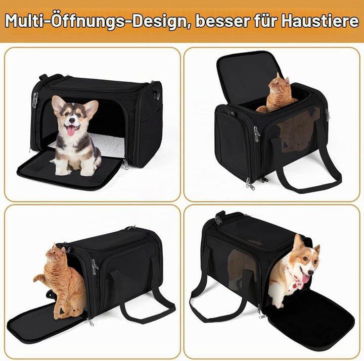 Hundebox faltbar, Hundetransportbox, Transporttasche für Katze Hund für Reise Auto Flugzeug, Leicht