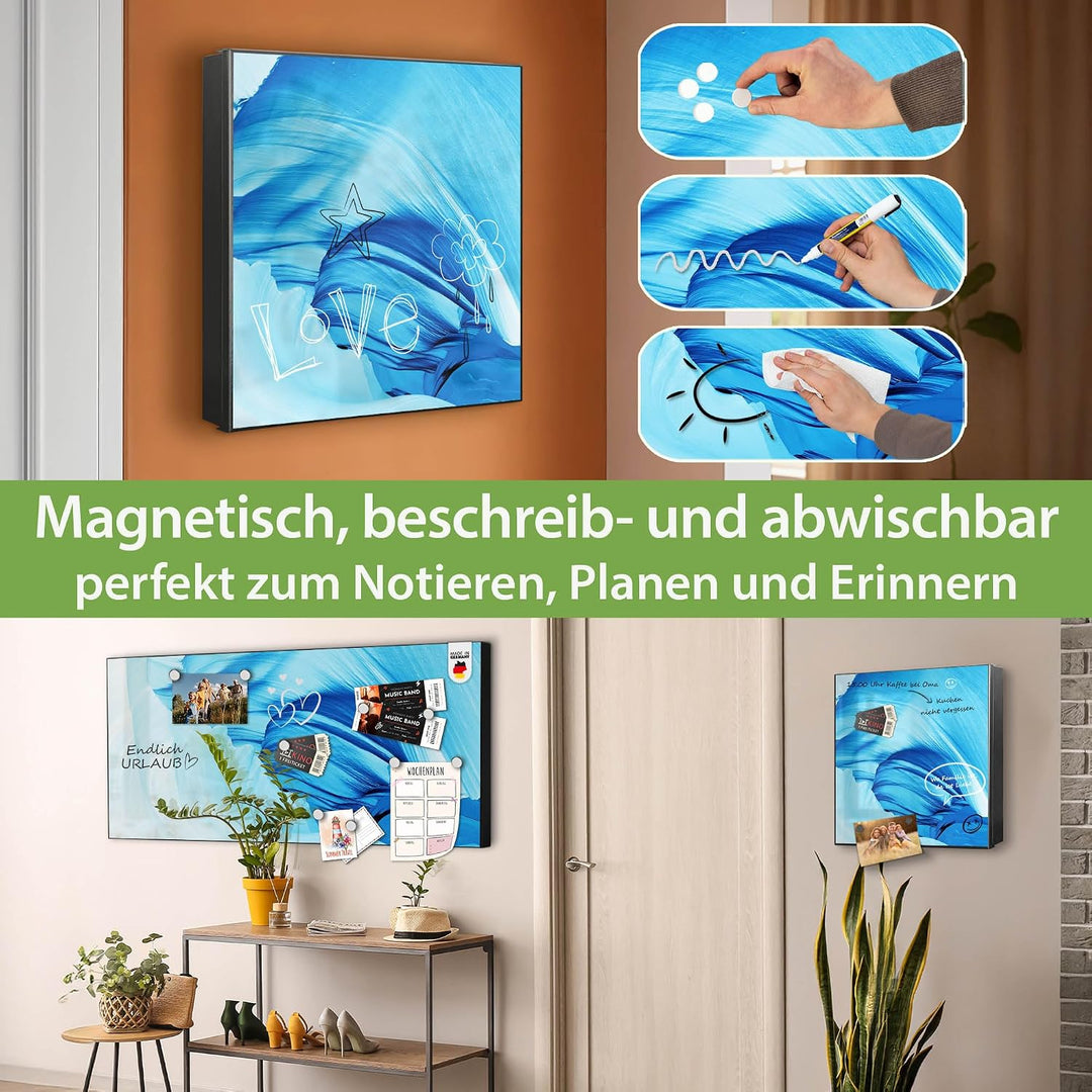 banjado Grosser Schlüsselkasten Metall - Schlüsselbox 30x30cm mit 32 Haken - Schlüsselkasten modern