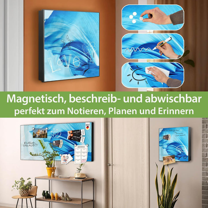 banjado Grosser Schlüsselkasten Metall - Schlüsselbox 30x30cm mit 32 Haken - Schlüsselkasten modern
