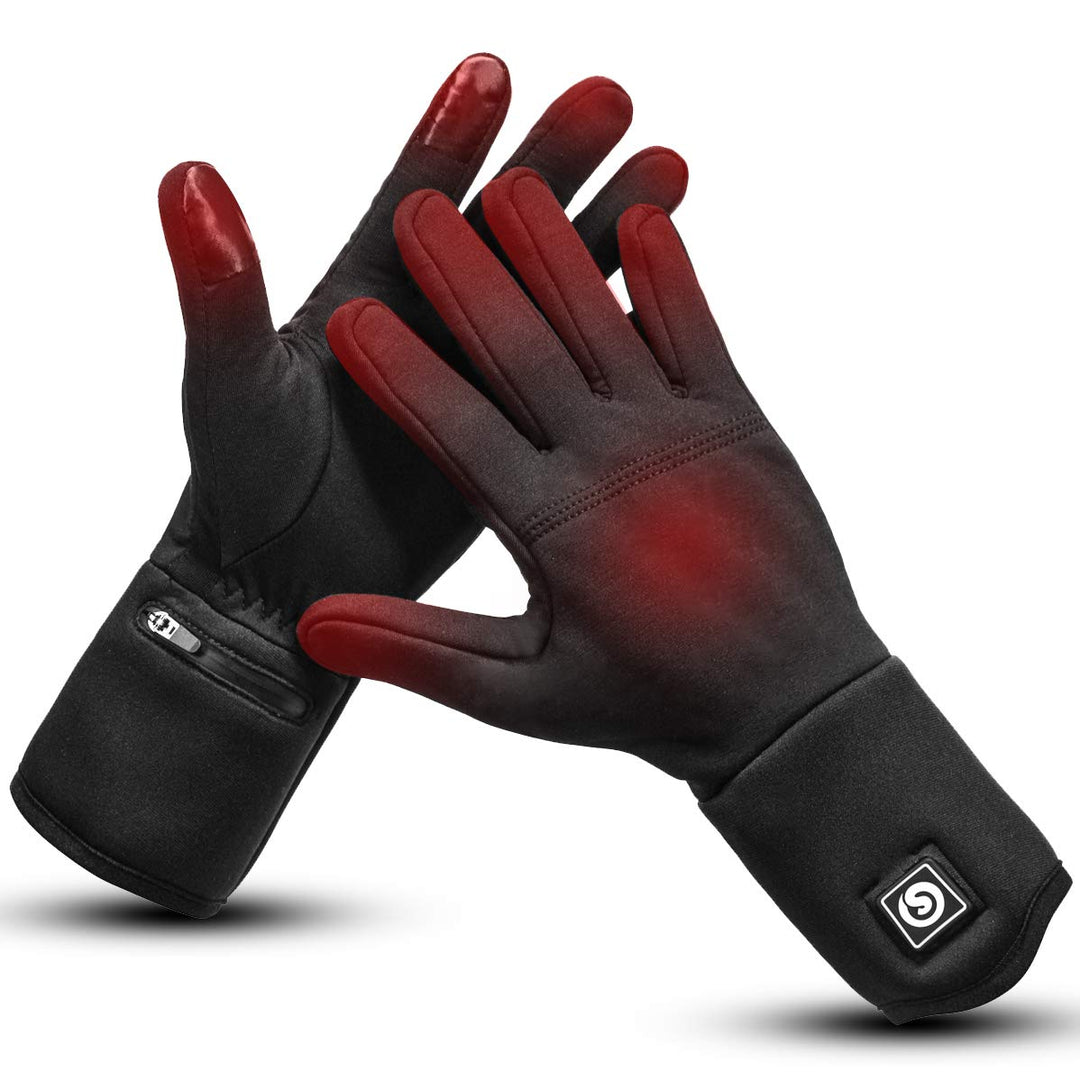 day wolf Beheizbare dünne Handschuhe für Damen & Herren, 7,4 V 2200 mAh Akku, 3 Heizstufen, Touchscr