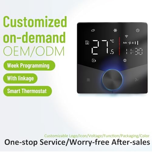 Smart WLAN Thermostat for Heating & AC – Programmable 5+2 Day Schedule with 6 Time Slots, Compatible