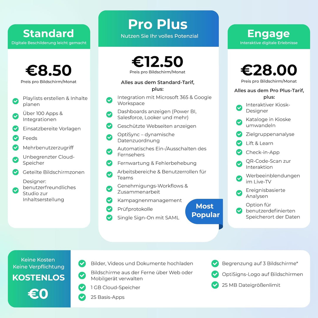 OptiSigns Android Stick Digital Signage Player - EU Stecker