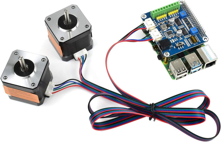 Waveshare Stepper Motor HAT for Raspberry Pi Drives Two Stepper Motors Up to 1/32 Microstepping