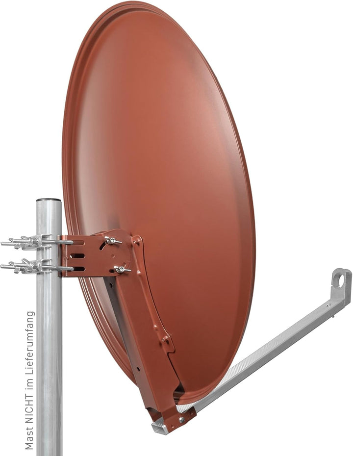 GALLUN 80cm De-Luxe ALU Parabolantenne rot Alu Deluxe Ziegelrot, Alu Deluxe Ziegelrot