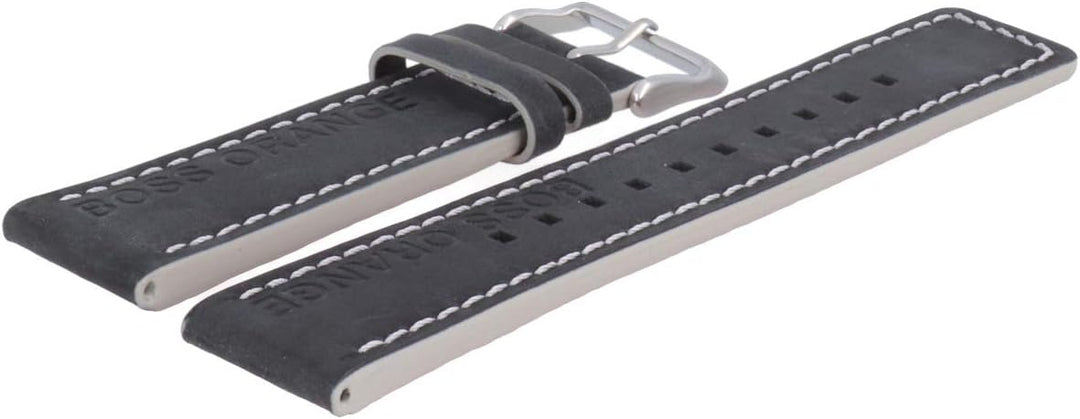 Hugo Boss Uhrenarmband 24mm Leder Schwarz - 659302652