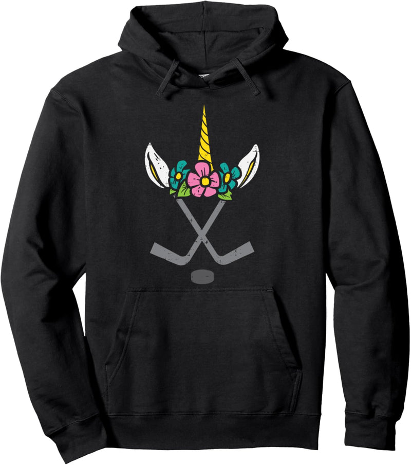 Einhorn-Kopf-Eishockey süsser Sportspieler Mädchen Kinder Frauen Pullover Hoodie