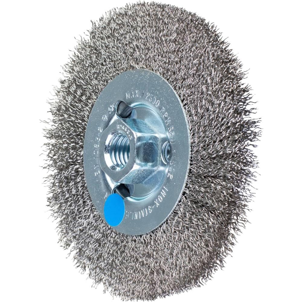 PFERD Rundbürste ungezopft RBU | Ø 115x12mm M14 Edelstahl-Draht-ø 0,30 | 43502202 – für Winkelschlei