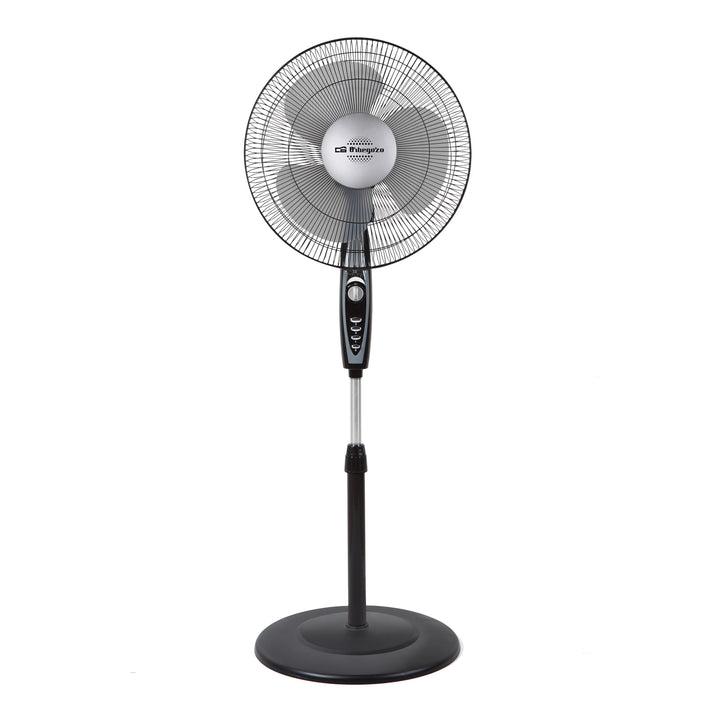 Orbegozo SF 3347 - Standventilator drei Stufen, Timer, drei Blätter, höheneinstellbar, 50 W, Schwarz