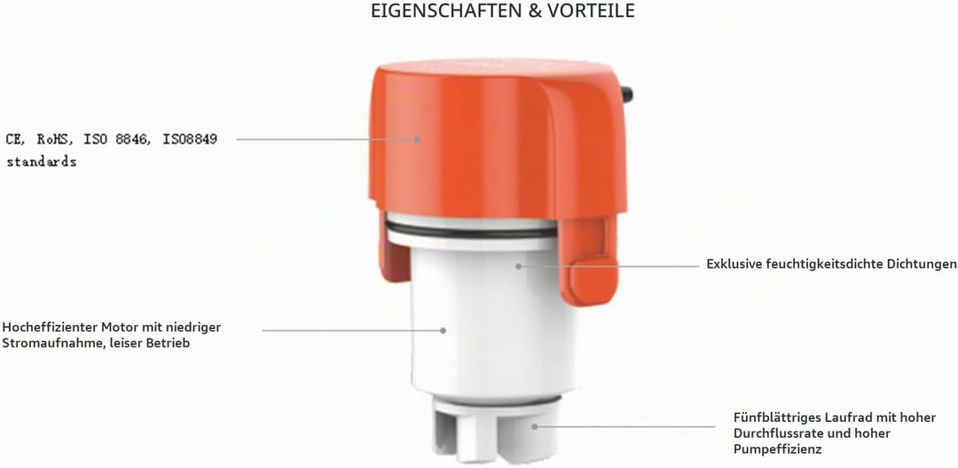 LIGHTEU®, Seaflo 12V 2,5A 600GPH elektronische Timer-Erkennung automatische Bilgenwasserpumpe SFBP1-