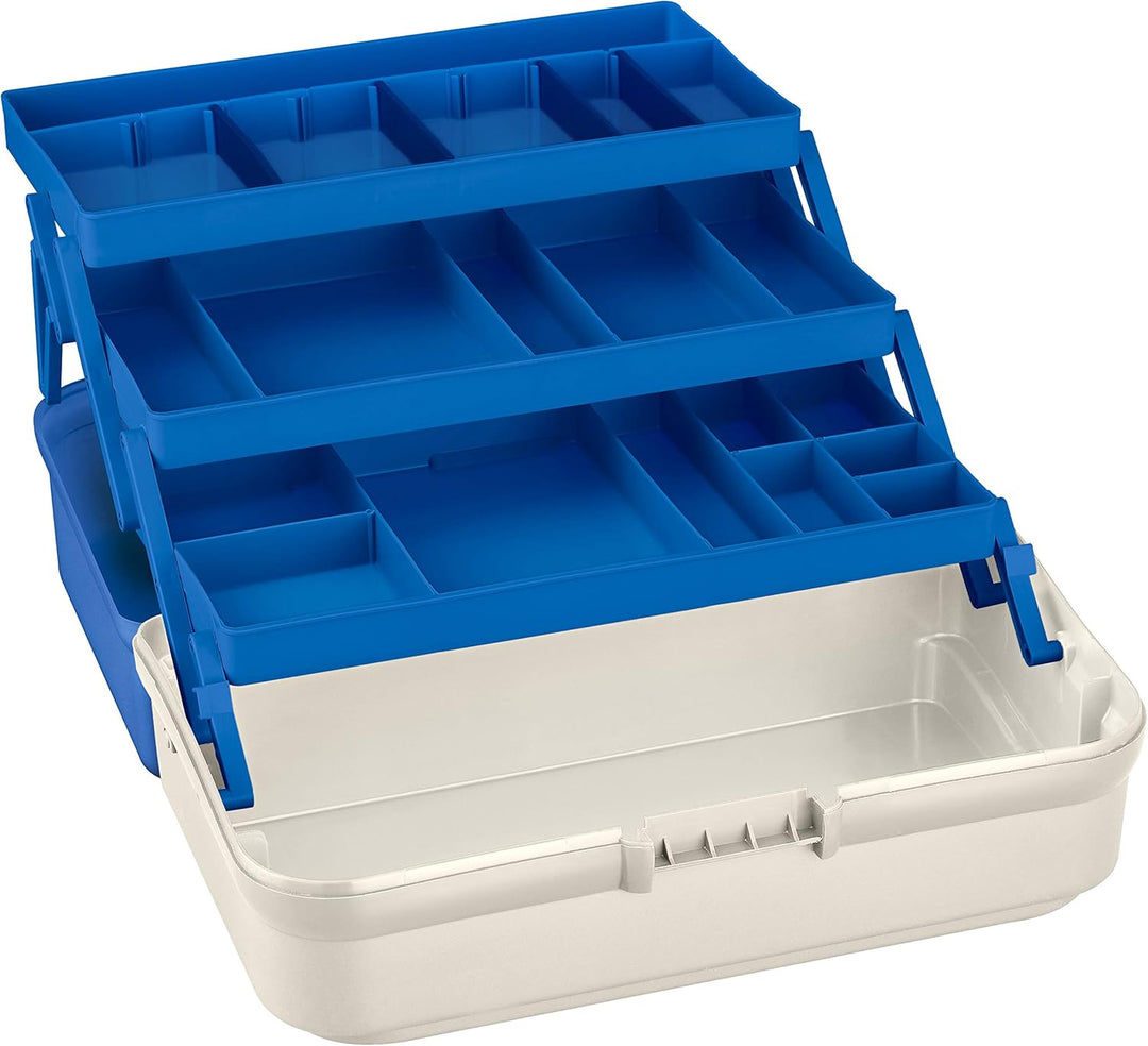 Unisex – Erwachsene 145585 Angelkoffer, Weiss und Blau, 396 x 235 x 203 mm