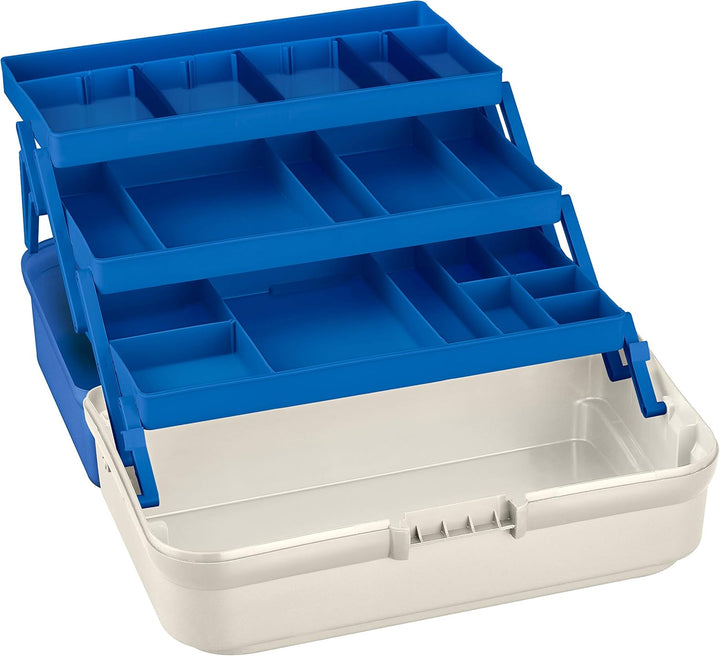Unisex – Erwachsene 145585 Angelkoffer, Weiss und Blau, 396 x 235 x 203 mm