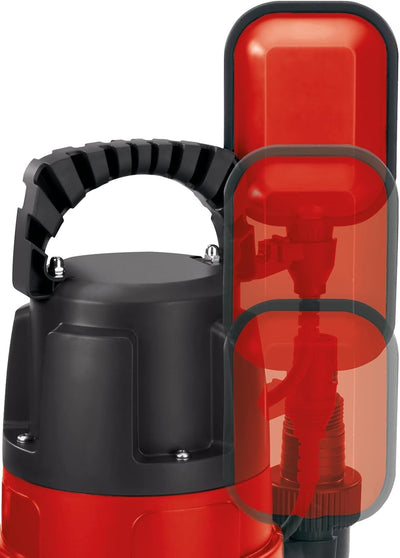 Einhell GC-DP 7835 Schmutzwasserpumpe (Rot, 780W,Ø35 mm Fremdkörper,15.700 L/h Förderl., Schwimmersc