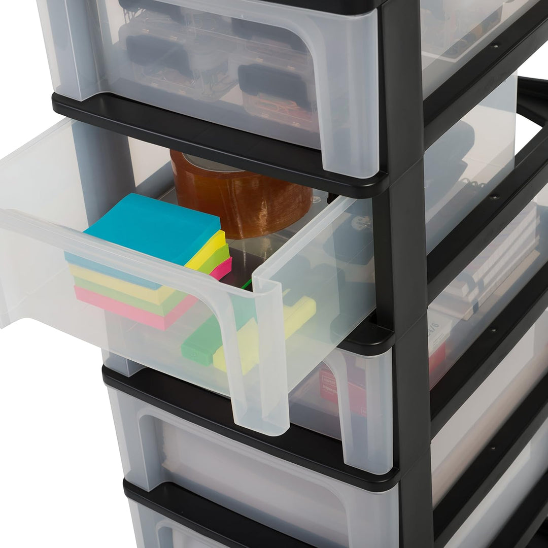 Iris Ohyama, Schubladenschrank, Schubladencontainer, 6 Schubladen mit 7 L, Format A4, durchsichtige