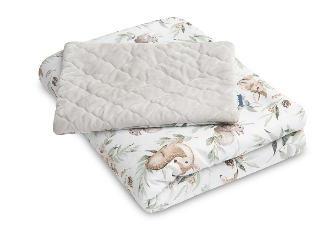 Bettwäsche Set für Baby - Babydecke 95x75 und Kissen 35x25cm - aus Baumwolle und Plüsch - für Kinder