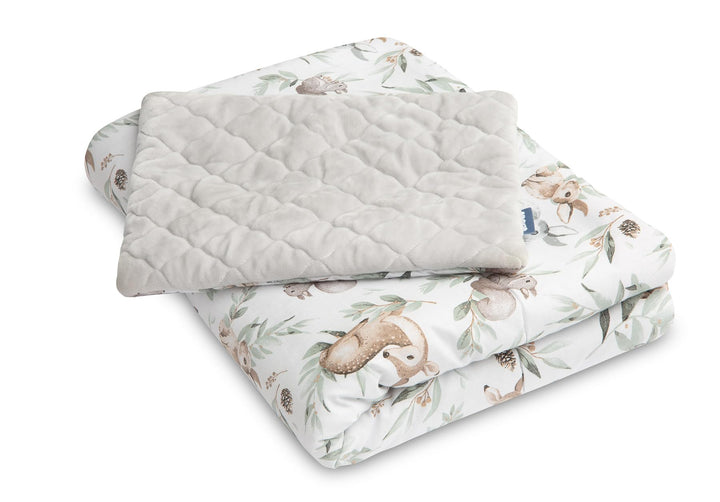 Bettwäsche Set für Baby - Babydecke 95x75 und Kissen 35x25cm - aus Baumwolle und Plüsch - für Kinder