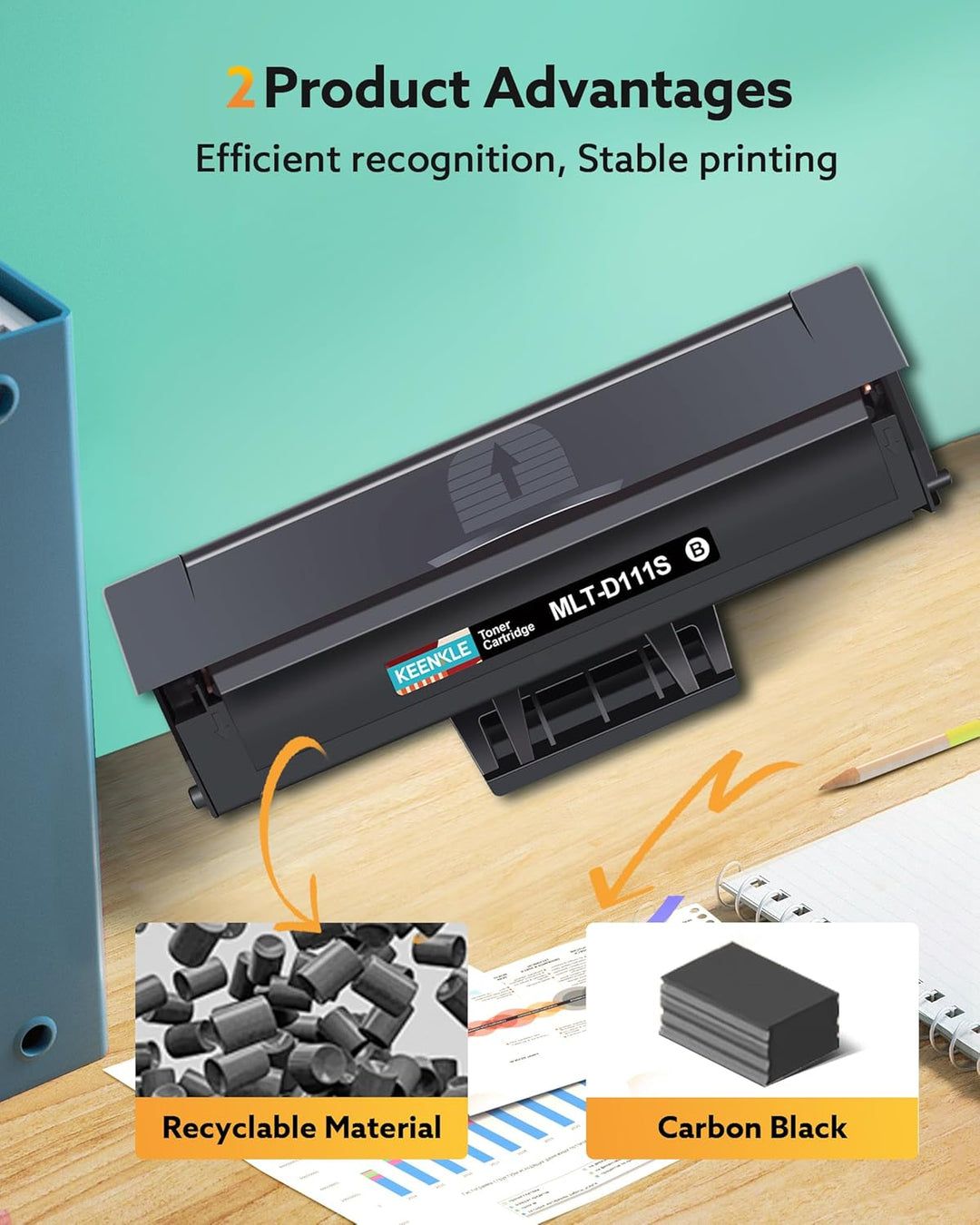 KEENKLE MLT-D111S D111L Kompatible für Samsung Xpress m2070w Toner D111S MLTD111S Schwarz für Samsun