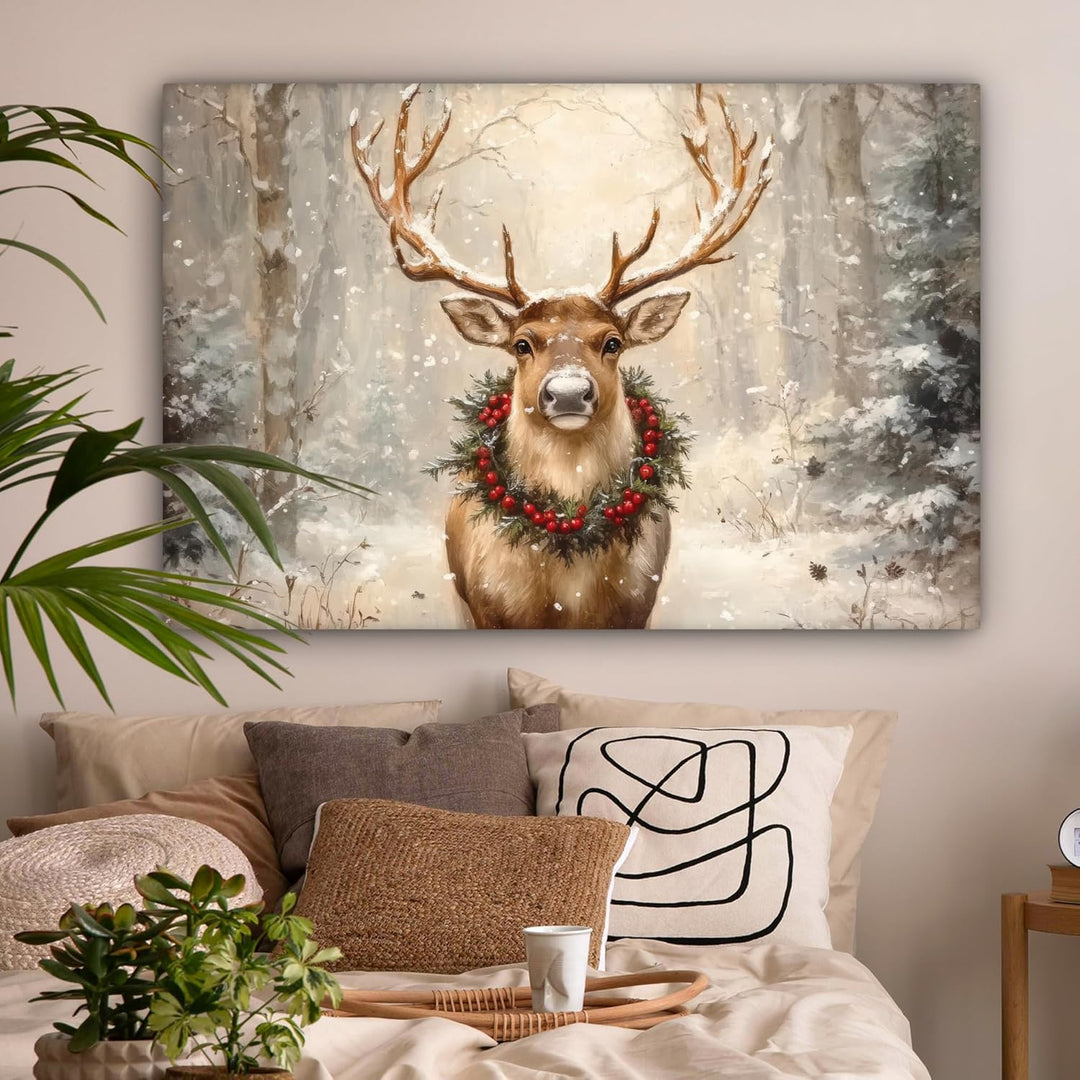 MuchoWow© Weihnachtsdeko Leinwandbild Gross 120x80 cm XXL Dekoration Wohnzimmer Bilder Pictures Weih