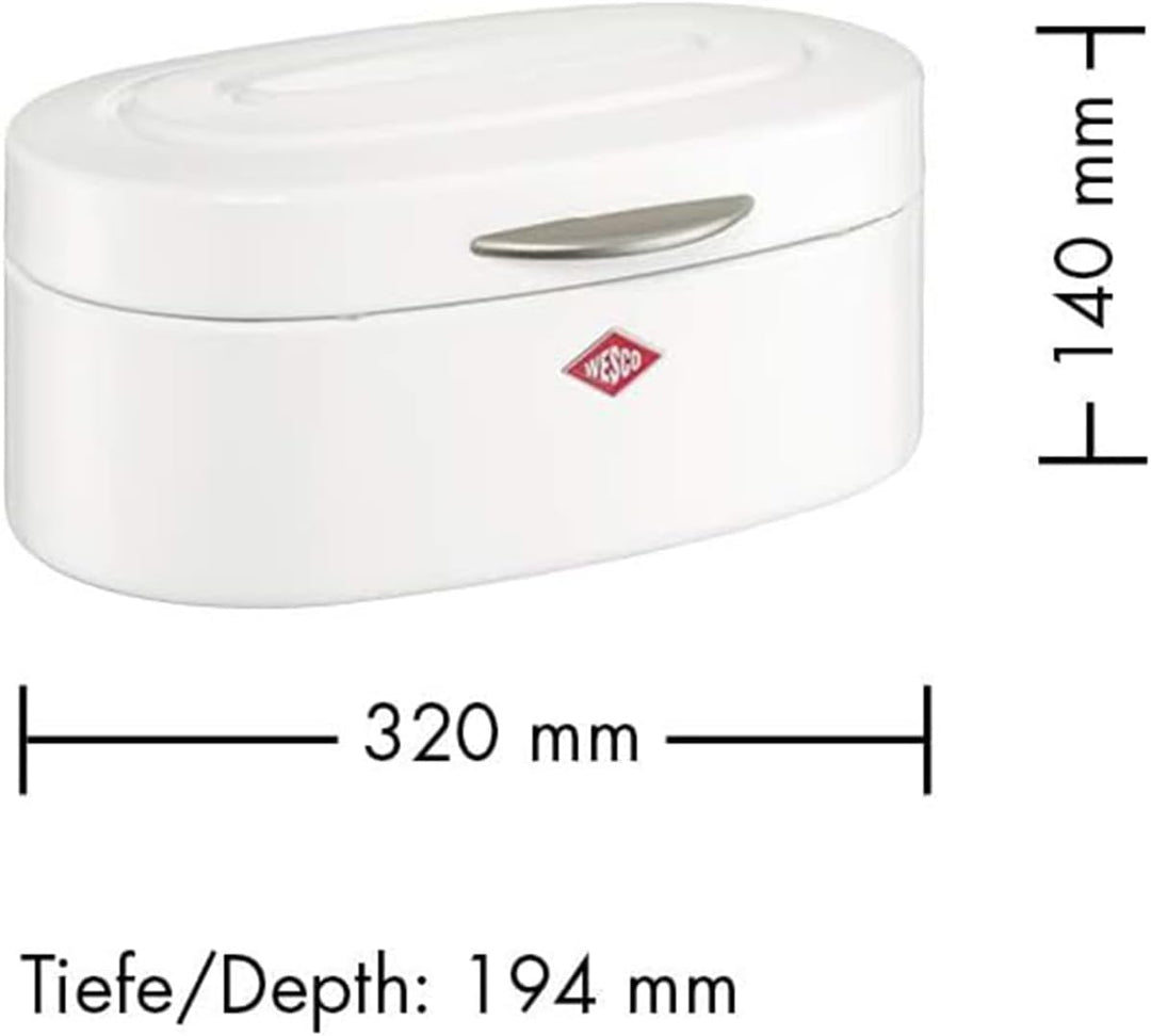 WESCO Single Elly Brotkasten in der Farbe weiss matt, pulverbeschichtetes Stahlblech, Lüftungslöcher