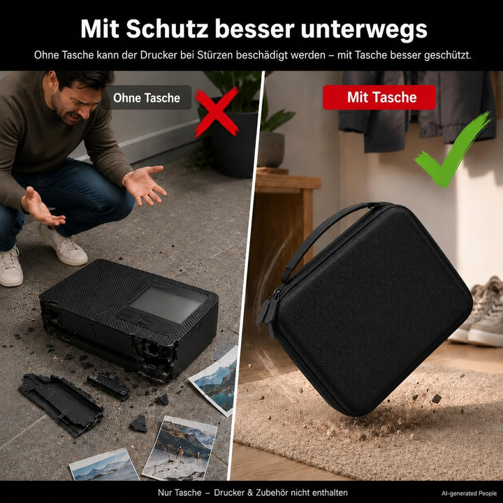 casmilee Hart Tasche für Canon SELPHY CP1500/CP1300/CP1200 Mini Mobiler Fotodrucker und Farbtinten P